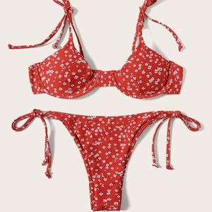 BRAND NEW floral red bikini